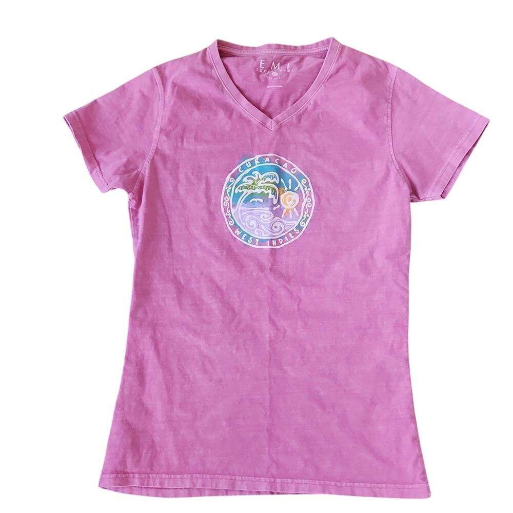 Curacao West Indies women's XL pink t-shirt EMI sportswear 100% cotton